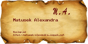 Matusek Alexandra névjegykártya